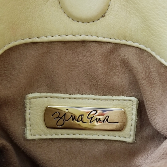 Zina Eva Mini Dante Golden Yellow & Brown Saddle Leather Handbag - Picture 7 of 10